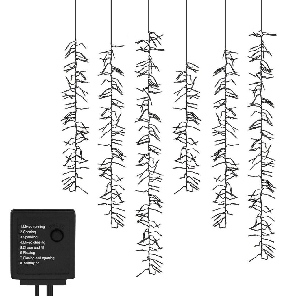 ECD-Germany SVĚTELNÝ ŘETĚZ ZÁVĚS s 480 LED diodami v teplé bílé barvě