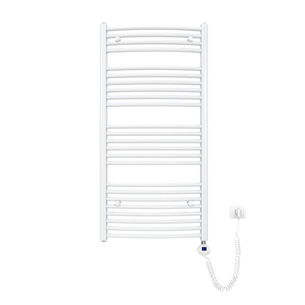 EMKE RADIÁTOR Elektrický zakřivený na ručníky, bílý, 120/60 cm