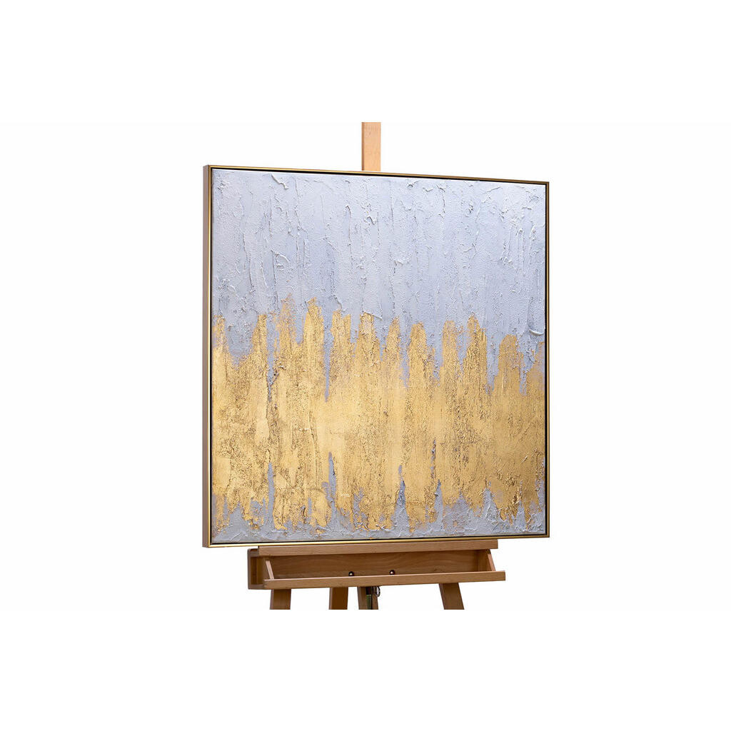 KUNSTLOFT RUČNĚ MALOVANÝ AKRYLOVÝ OBRAZ ZLATÝ/BÉŽOVÝ, 80/80 CM