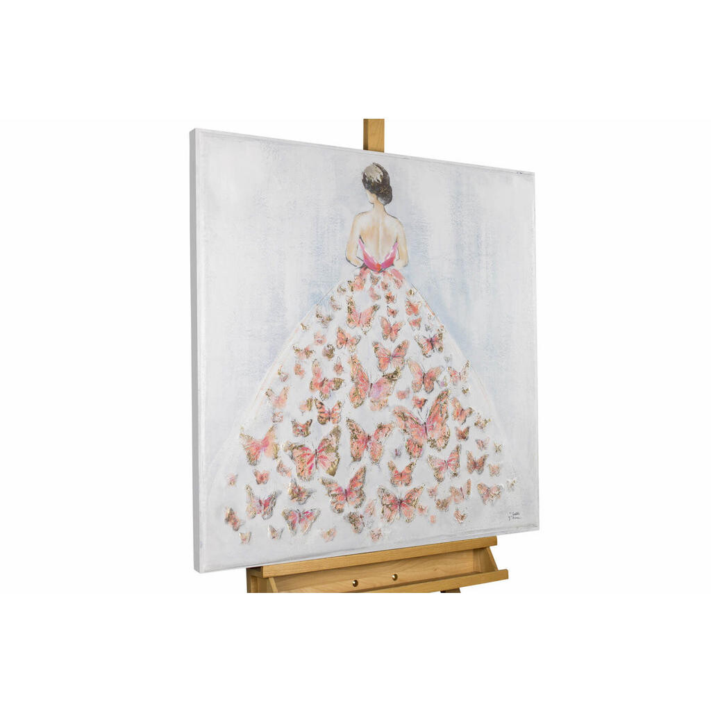 KUNSTLOFT RUČNĚ MALOVANÝ AKRYLOVÝ OBRAZ ŠEDÝ/RŮŽOVÝ, 80/80 CM