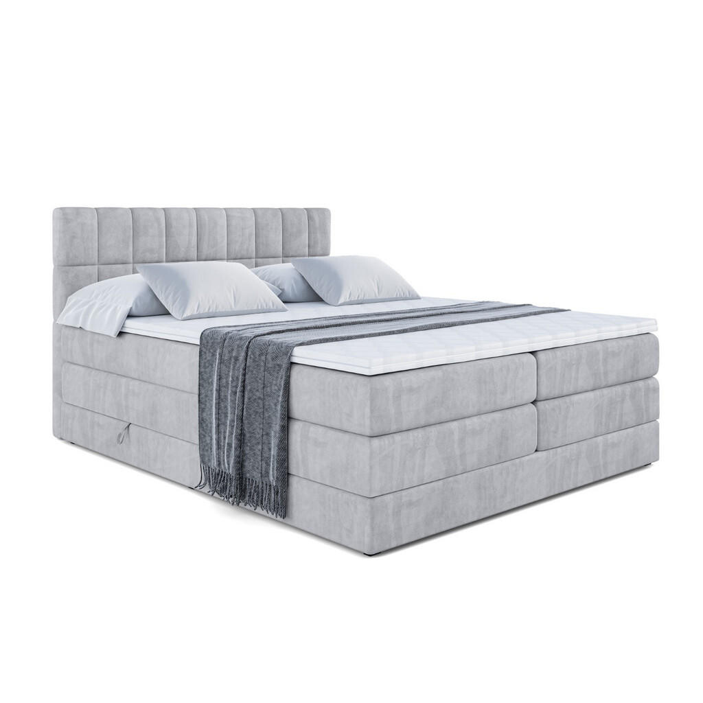 ALTDECOR POSTEL boxspring MIAMI KING – 200 x 200 – H3/H4 – světle šedá