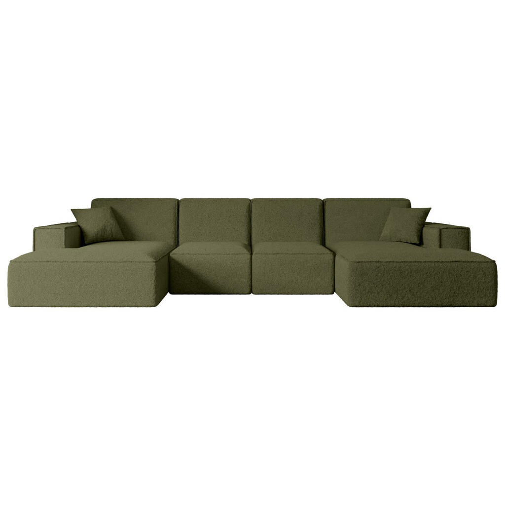 ALTDECOR SEDACÍ SOUPRAVA SIERRA-U – 349 × 169 × 80 cm, zelená buklé
