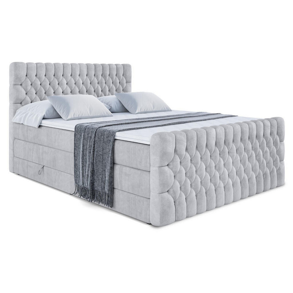 ALTDECOR POSTEL boxspring SERENE-Z KING – 140 x 200 – H3/H4 – světle šedá