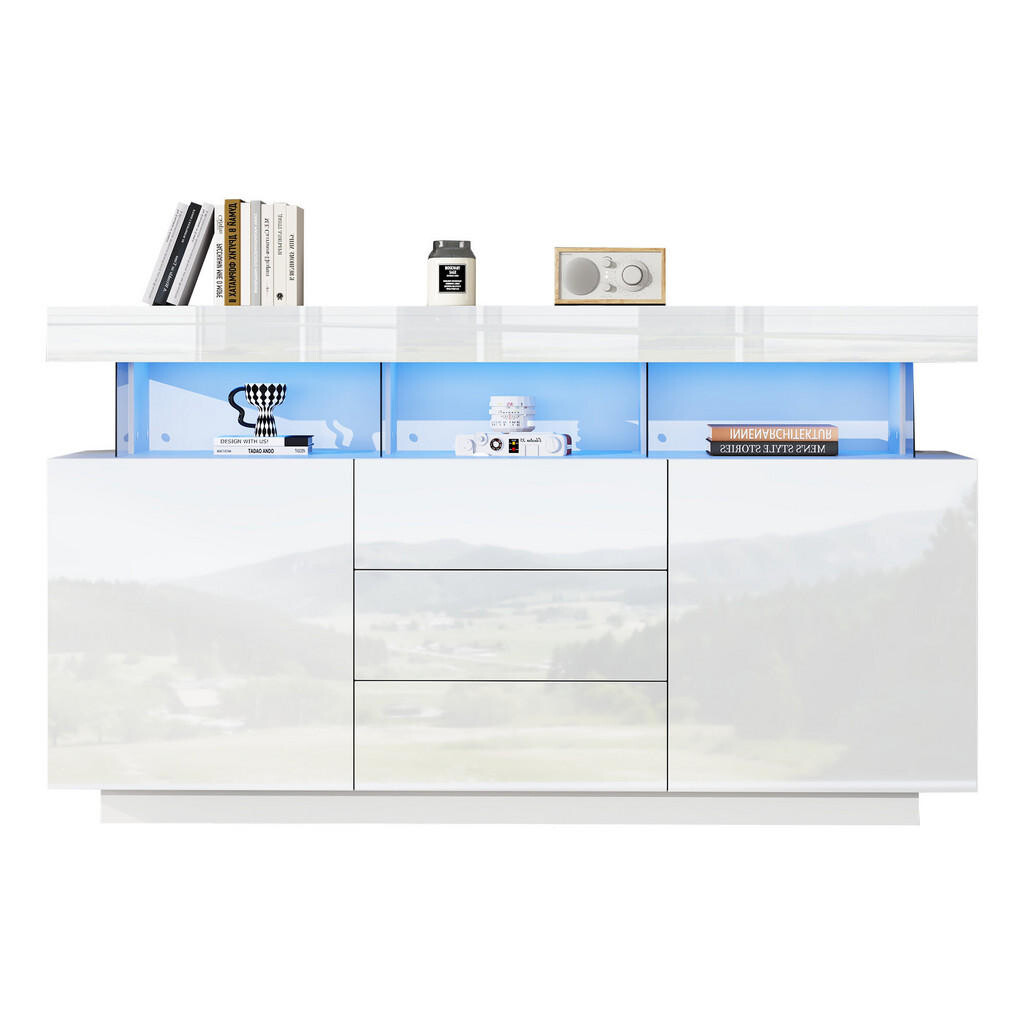 Urban Meuble SIDEBOARD s LED bílý 140/35/80 CM