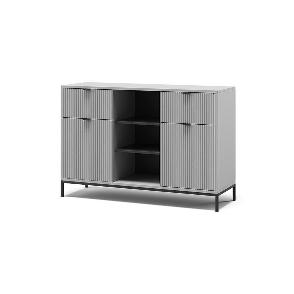 Vicco KREDENC Eliza Šedá 120 x 81.2 cm se 2 zásuvkami a 2 dvířky
