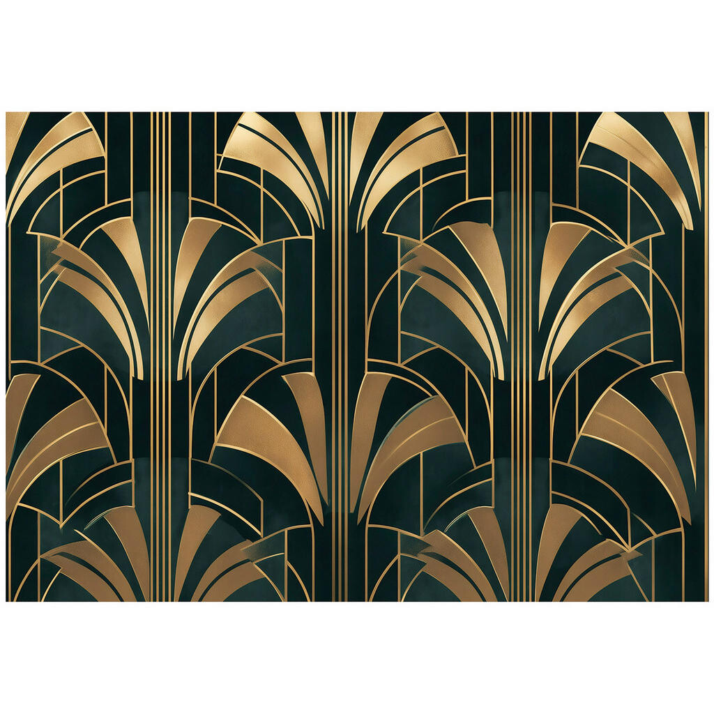 Wallarena FOTOTAPETA Art Deco zlatozelená 200x140 cm