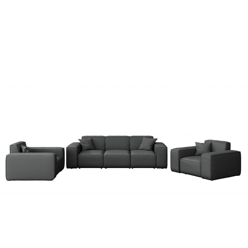Kaiser Möbel ZAHRADNÍ SEDACÍ SOUPRAVA 3+1+1 MALIBU tkanina Odyssey Antracitová
