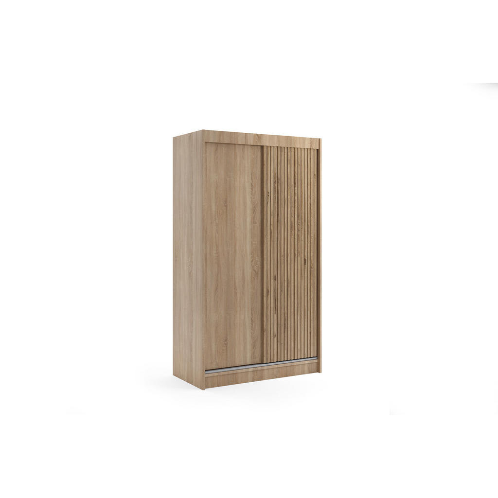 ALTDECOR ŠATNÍ SKŘÍŇ VILAN s lamelami/LED – 120 cm – Sonoma dub | barvy dubu