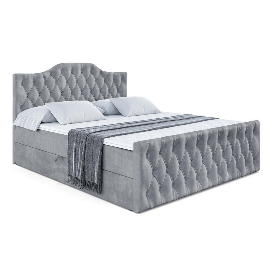 ALTDECOR AMERICKÁ postel VILA-1-Z – 180 × 200 cm – H4 – šedá