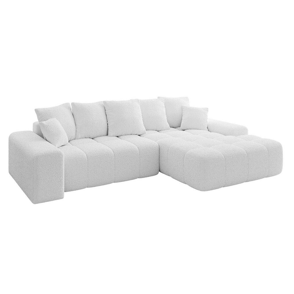 ALTDECOR ROHOVÁ SEDACÍ SOUPRAVA s otomanem vpravo ENSI-L – 267 × 164 × 69 cm, bílá