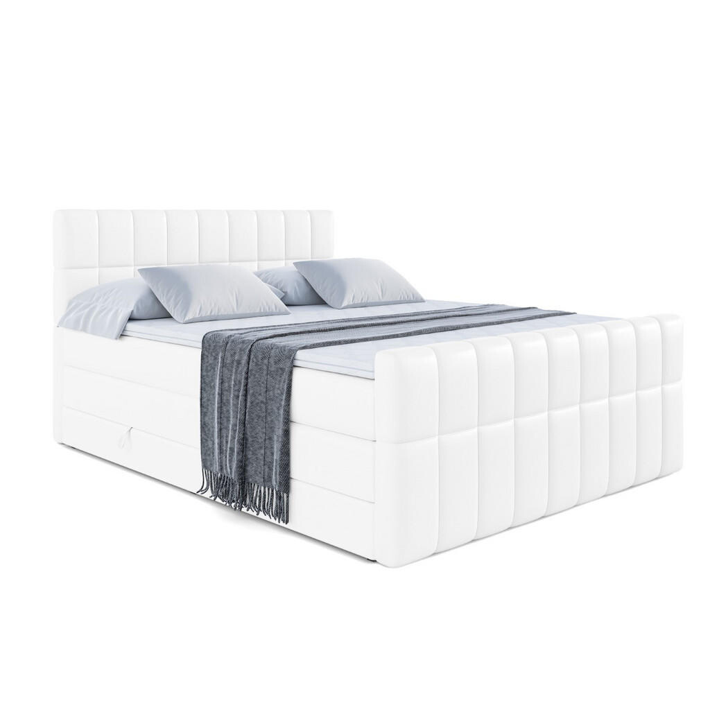 ALTDECOR POSTEL boxspring MIAMI-Z KING – 160x200 – H3/H4 – vysoce lesklá bílá