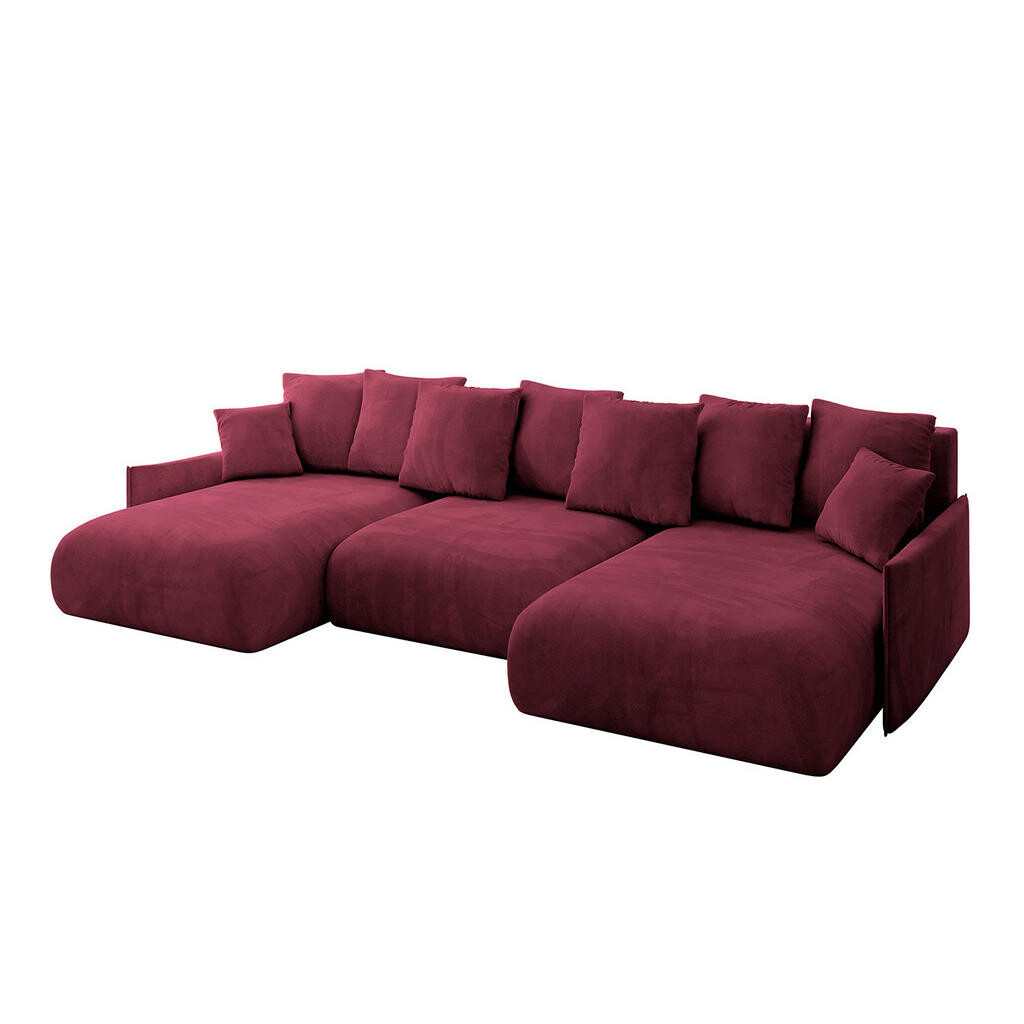 ALTDECOR SEDACÍ SOUPRAVA s funkcí lůžka a úložným prostorem ONESK-U-v1 317x177x72 Bordeaux červený velur