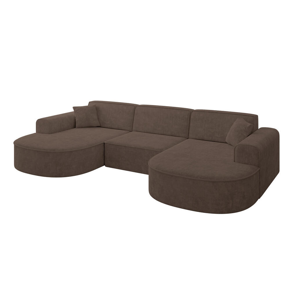 ALTDECOR SEDACÍ SOUPRAVA MARI-U1 – 303 x 171 x 79 cm, hnědá barva, velur