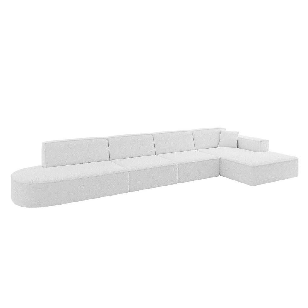 ALTDECOR ROHOVÁ SEDACÍ SOUPRAVA s otomanem vpravo IREA-L3-v4 – 412 × 165 × 77 cm, bílá