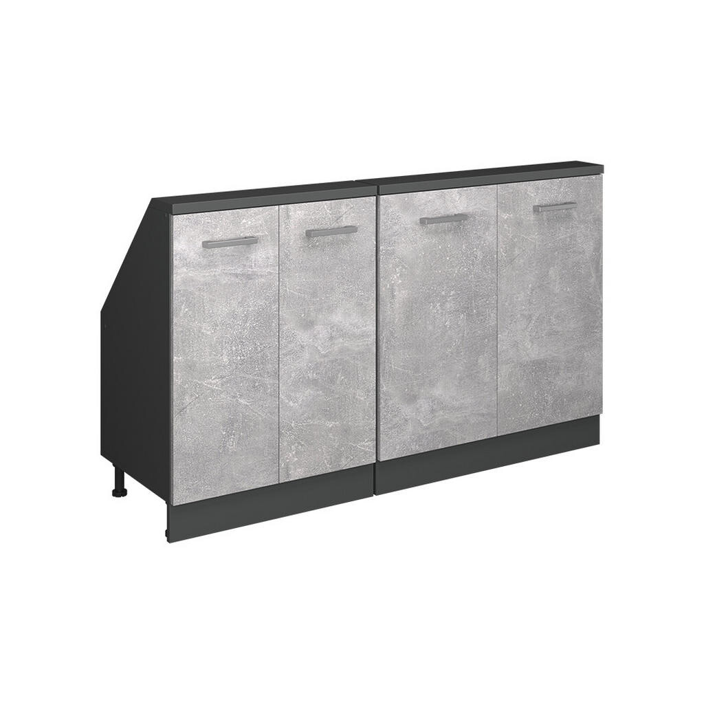 Vicco KUCHYŇSKÁ SKŘÍŇKA POD ŠIKMOU STŘECHU R-Line Beton 140 cm Sada 2 kusů