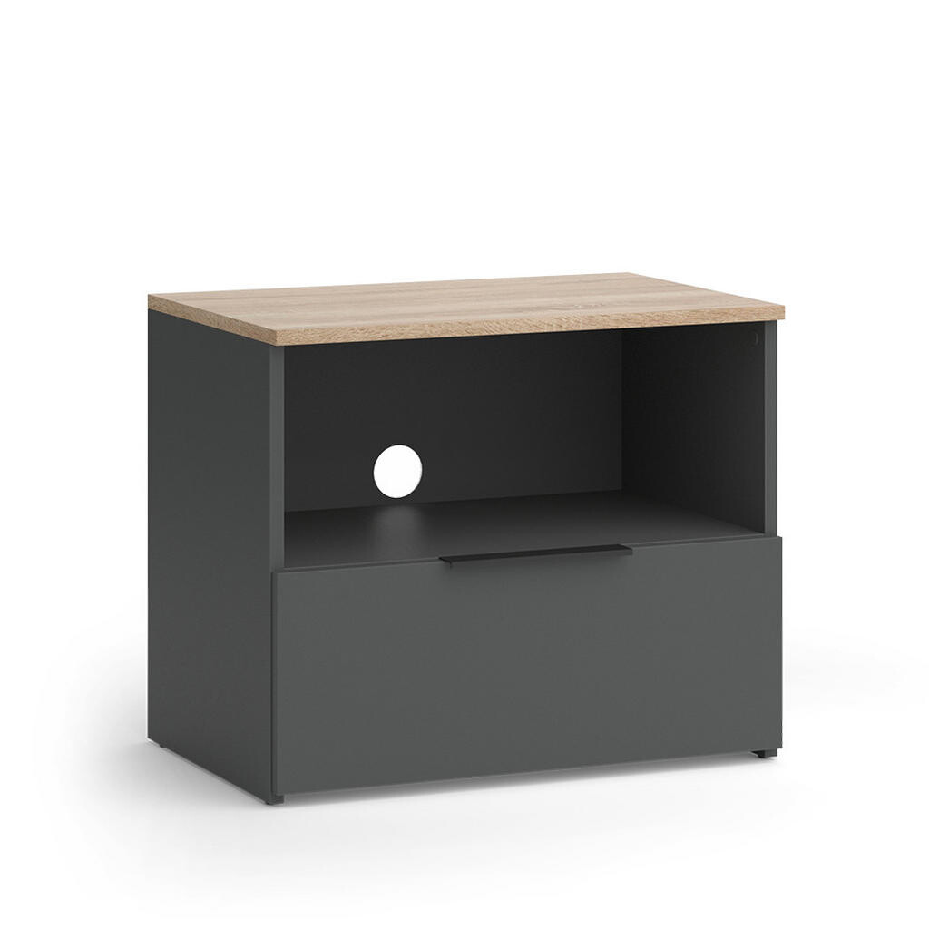Vicco NÍZKÝ NÁBYTEK POD TELEVIZI Wido Anthracite/Sonoma 60 x 50 cm se zásuvkou