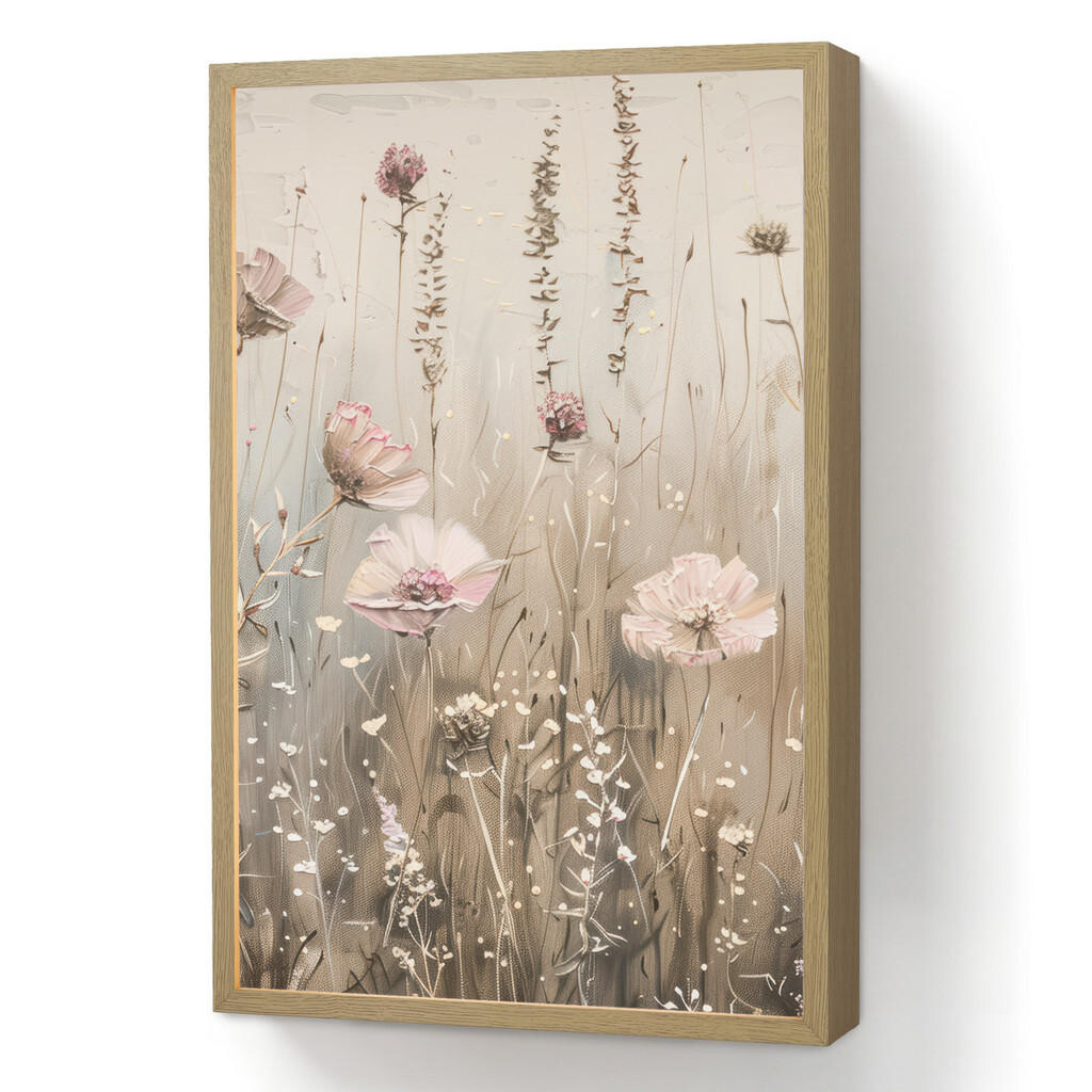 OnlyWow NÁSTĚNNÁ LAMPA S AKUMULÁTOREM Květiny - růžová - moderní - béžová 40x60 cm