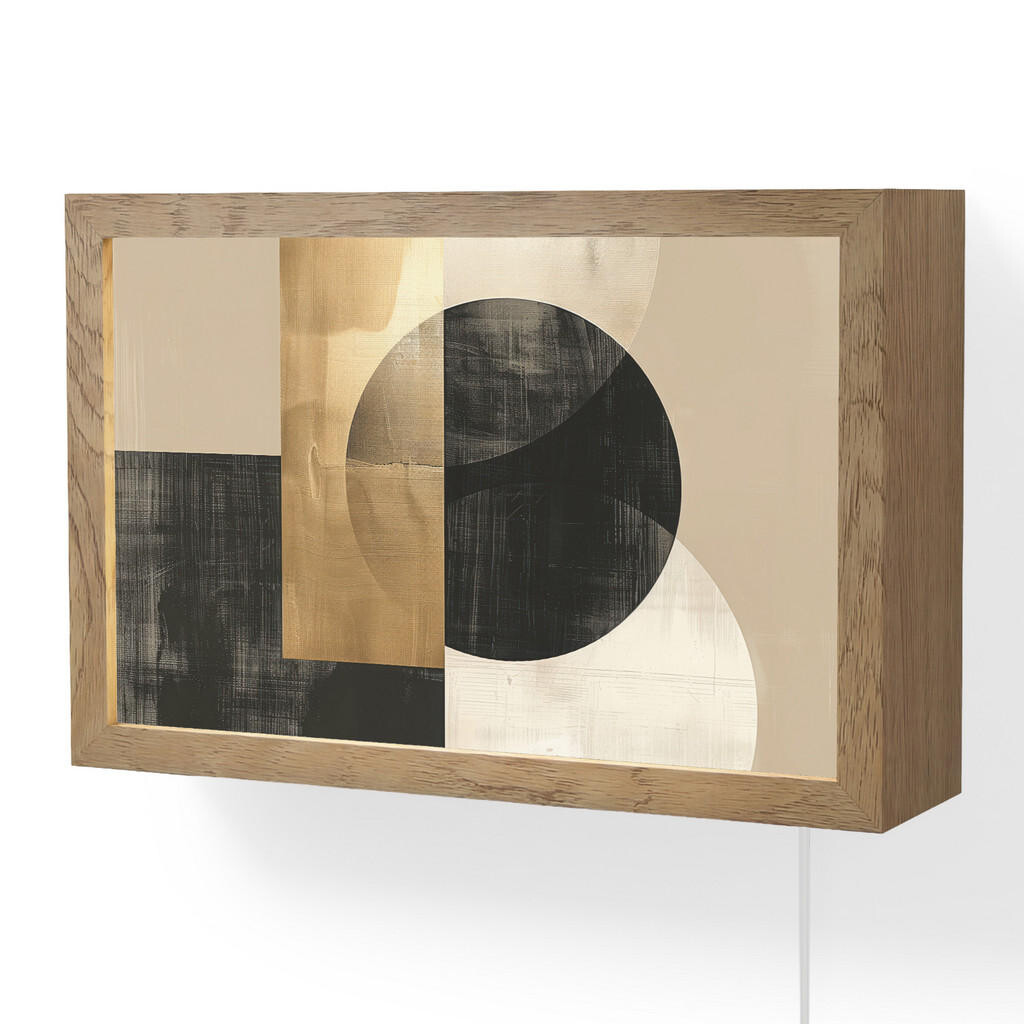 OnlyWow NÁSTĚNNÁ LAMPA Abstraktní - Moderní - Černá - Zlatá 30x20 cm
