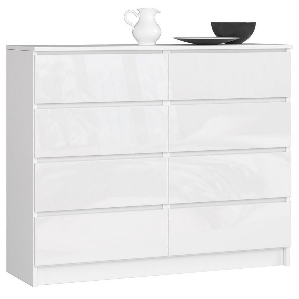RAUMHIRSCH FURNITURE KOMODA bílá, bílá lesklá 99/120/40