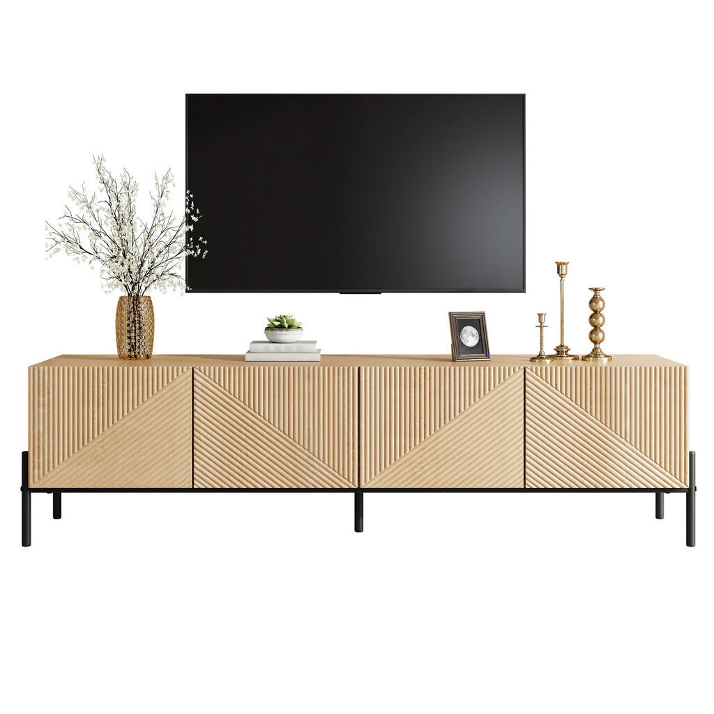 FLIEKS NÍZKÁ KOMODA 4 Dveře 3D Geometrický Design