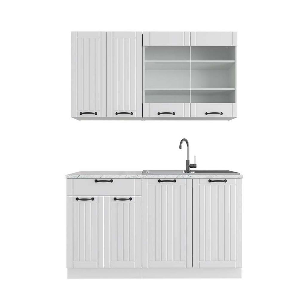 Vicco JEDNOTKOVÁ KUCHYNĚ Fame-Line Bílý venkovský dům/bílá 140 cm , PD Mramor