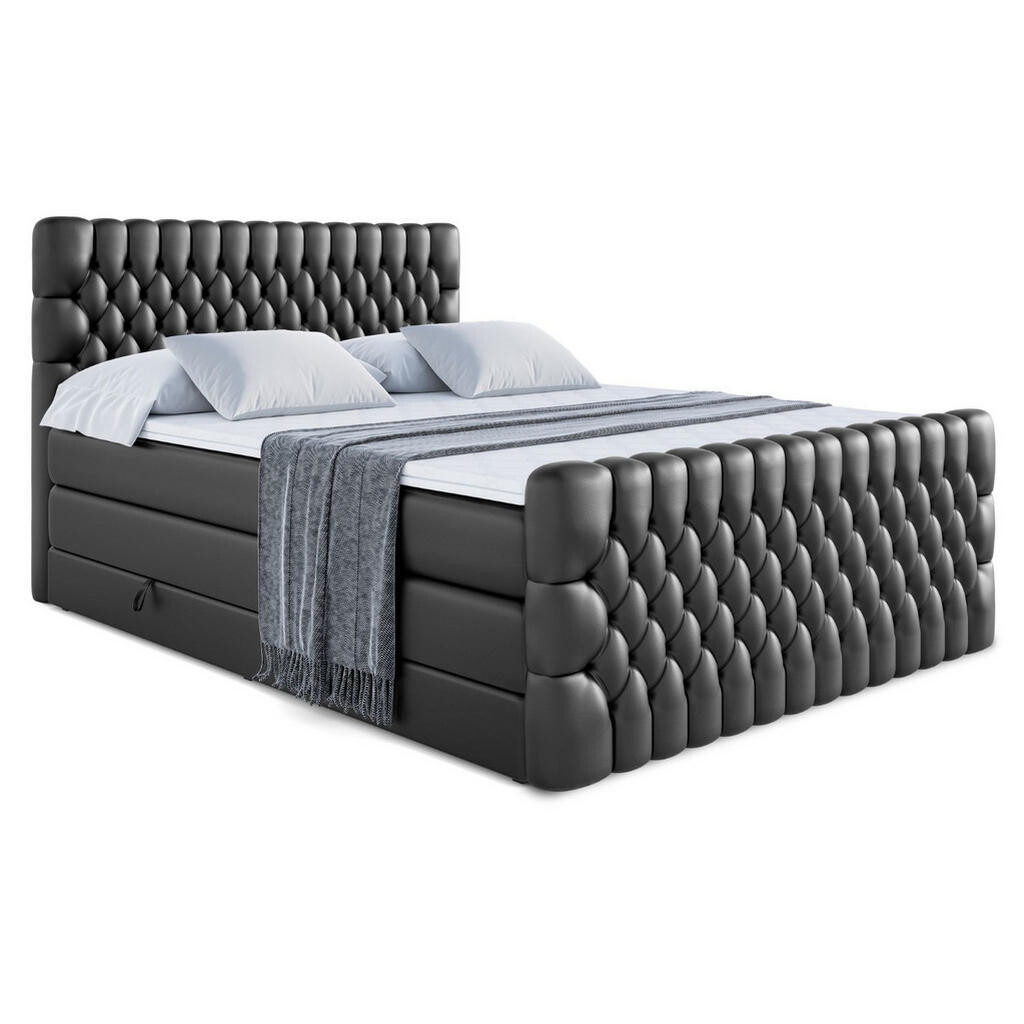ALTDECOR POSTEL boxspring SERENE-Z KING – 180 x 200 – H3/H4 – vysoce lesklá černá