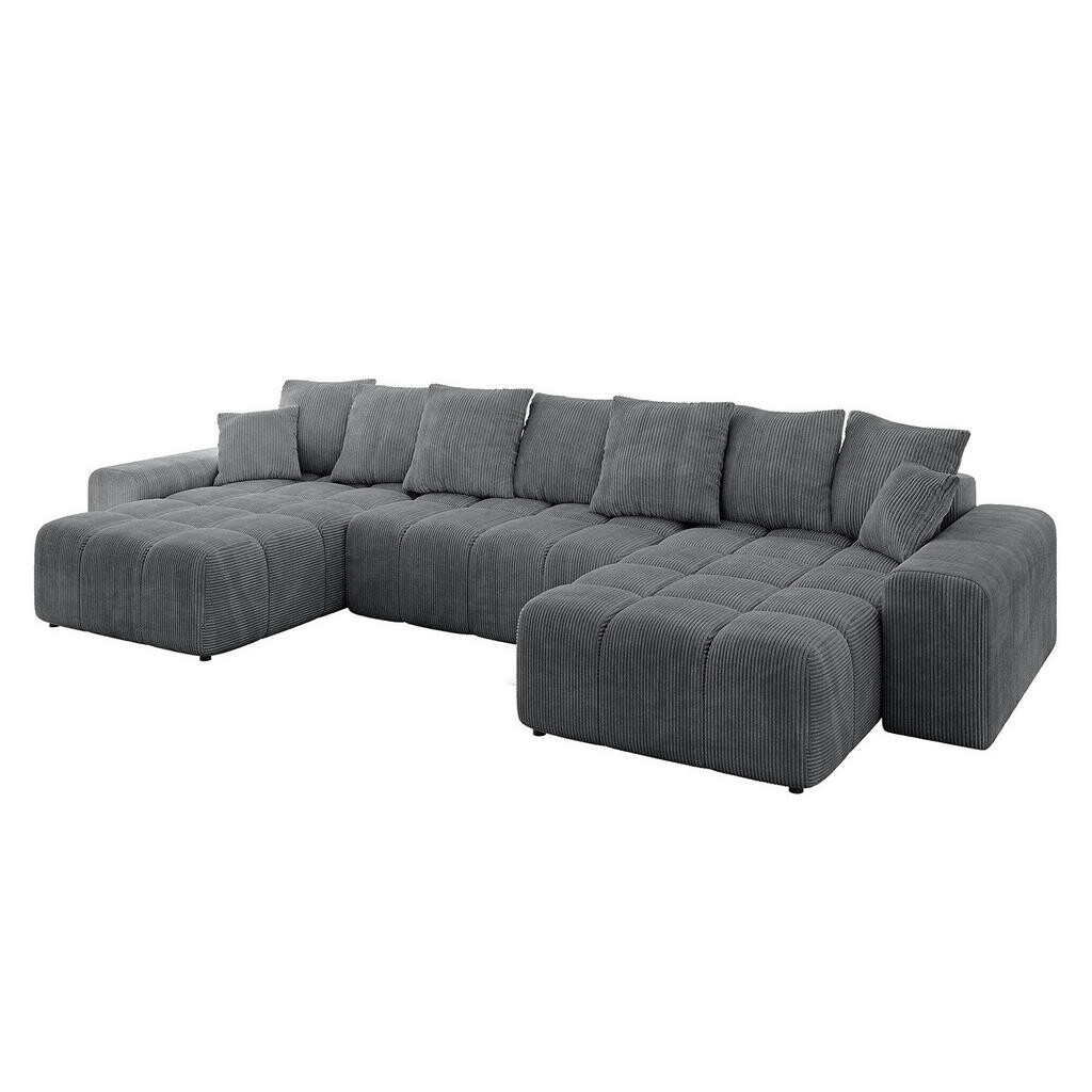 ALTDECOR SEDACÍ SOUPRAVA ENIL-U 401x189x68 tmavě šedá manšestr