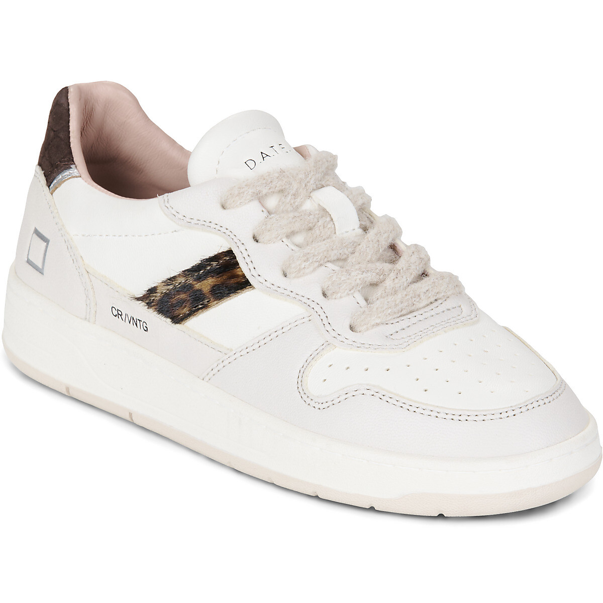 D.A.T.E.  COURT 2.0 VINTAGE IVORY-LEOPARD  Bílá