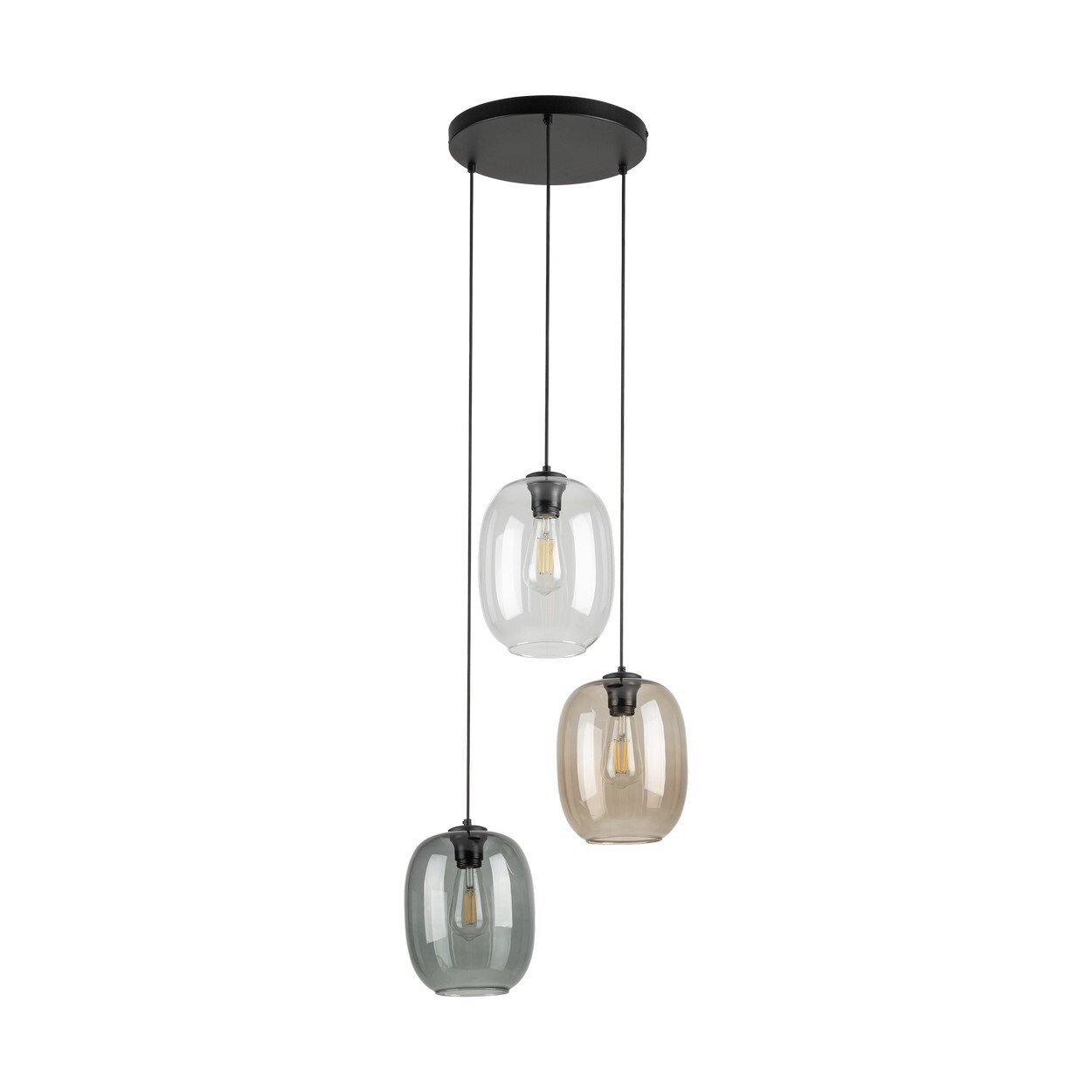 TK Lighting Černý závěsný lustr Elio pro žárovku 3x E27 TK5973