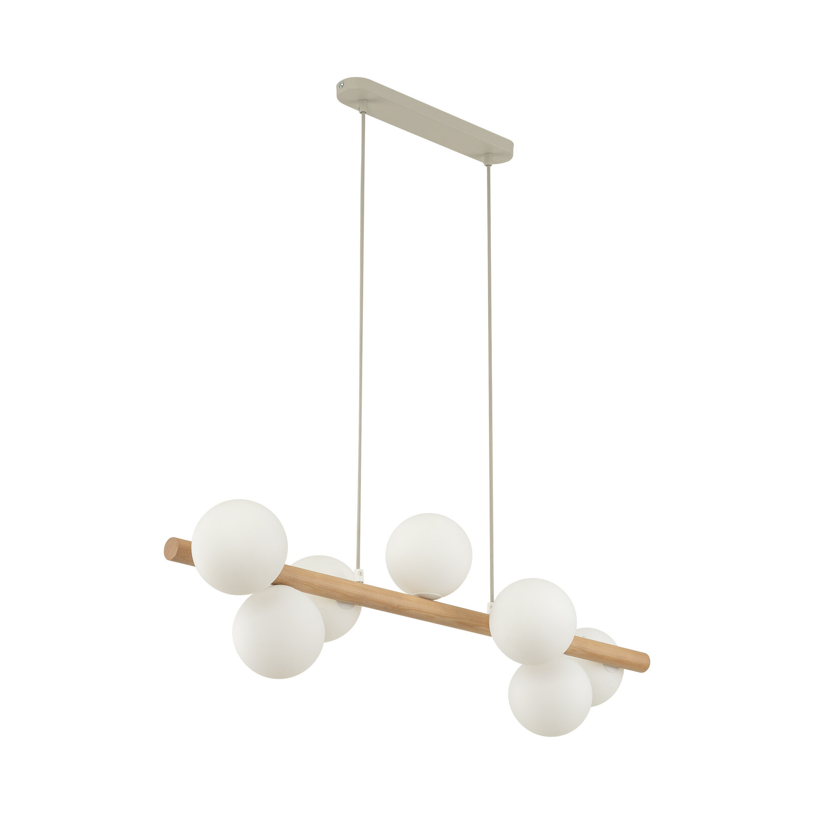TK Lighting Závěsný lustr Estera Wood s dekorem dřeva pro žárovku 7x G9 TK5905