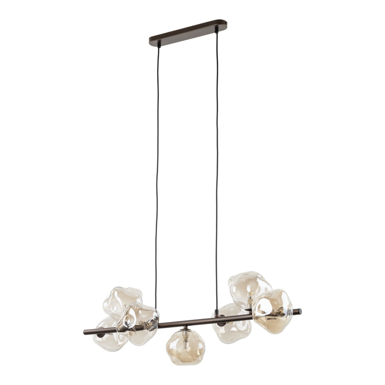TK Lighting Hnědý závěsný lustr Lava pro žárovku 7x G9 TK11033