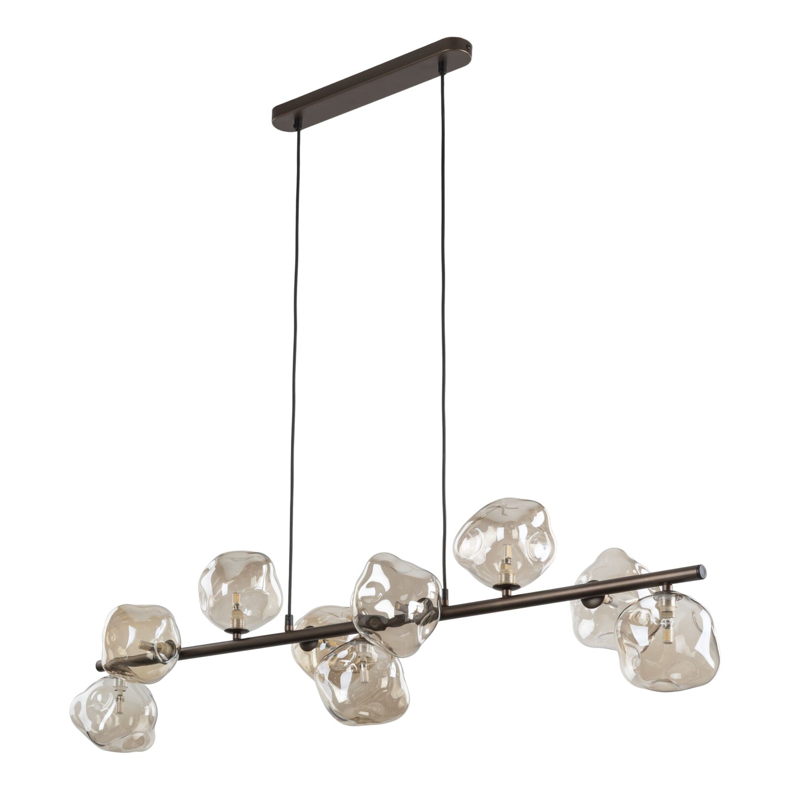 TK Lighting Hnědý závěsný lustr Lava pro žárovku 9x G9 TK11037