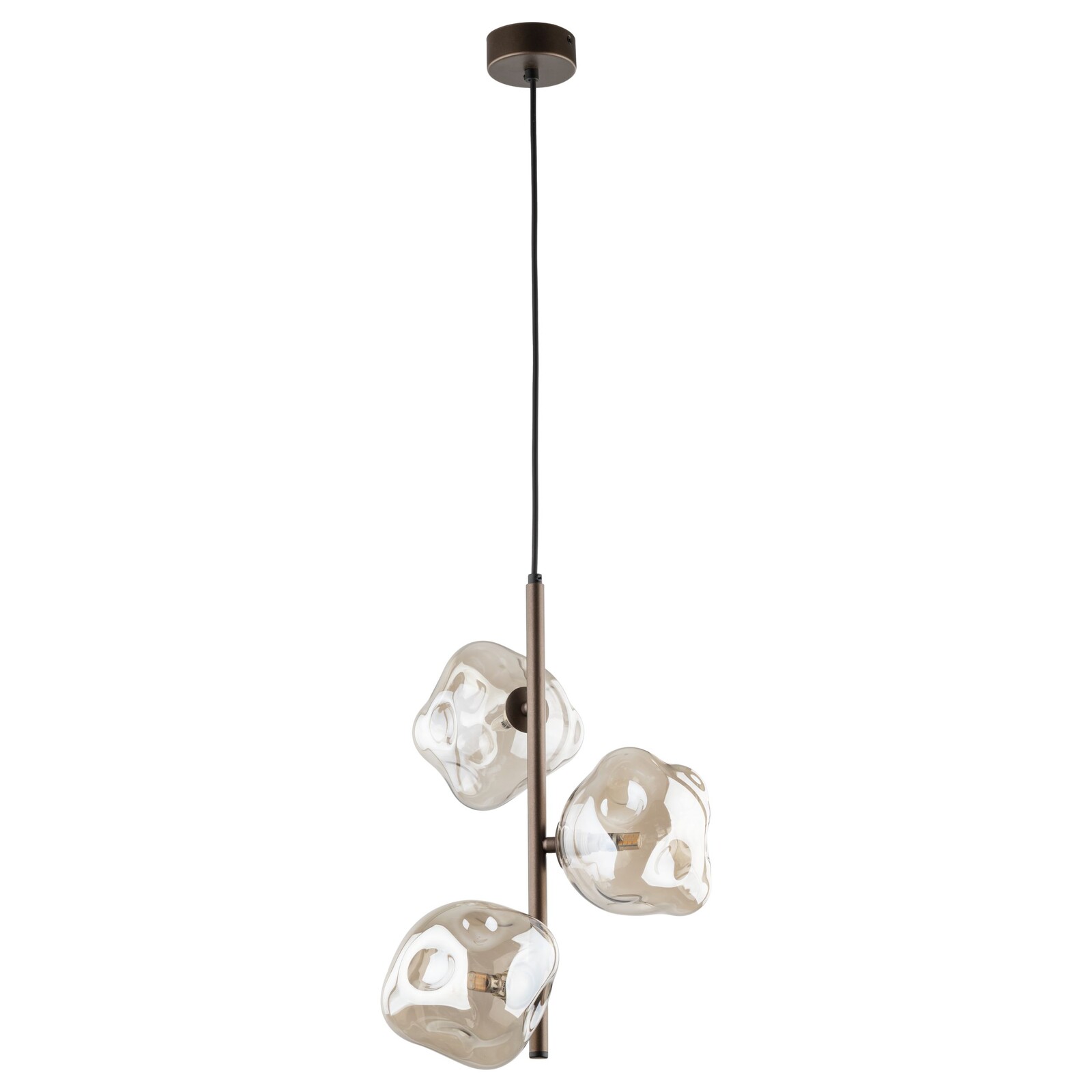 TK Lighting Hnědý závěsný lustr Lava pro žárovku 3x G9 TK11036
