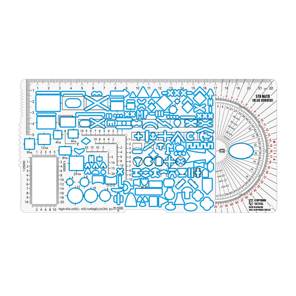 Pravítko M-Tac Ecopybook Small Tactical Ruler NATO - průhledné-modré