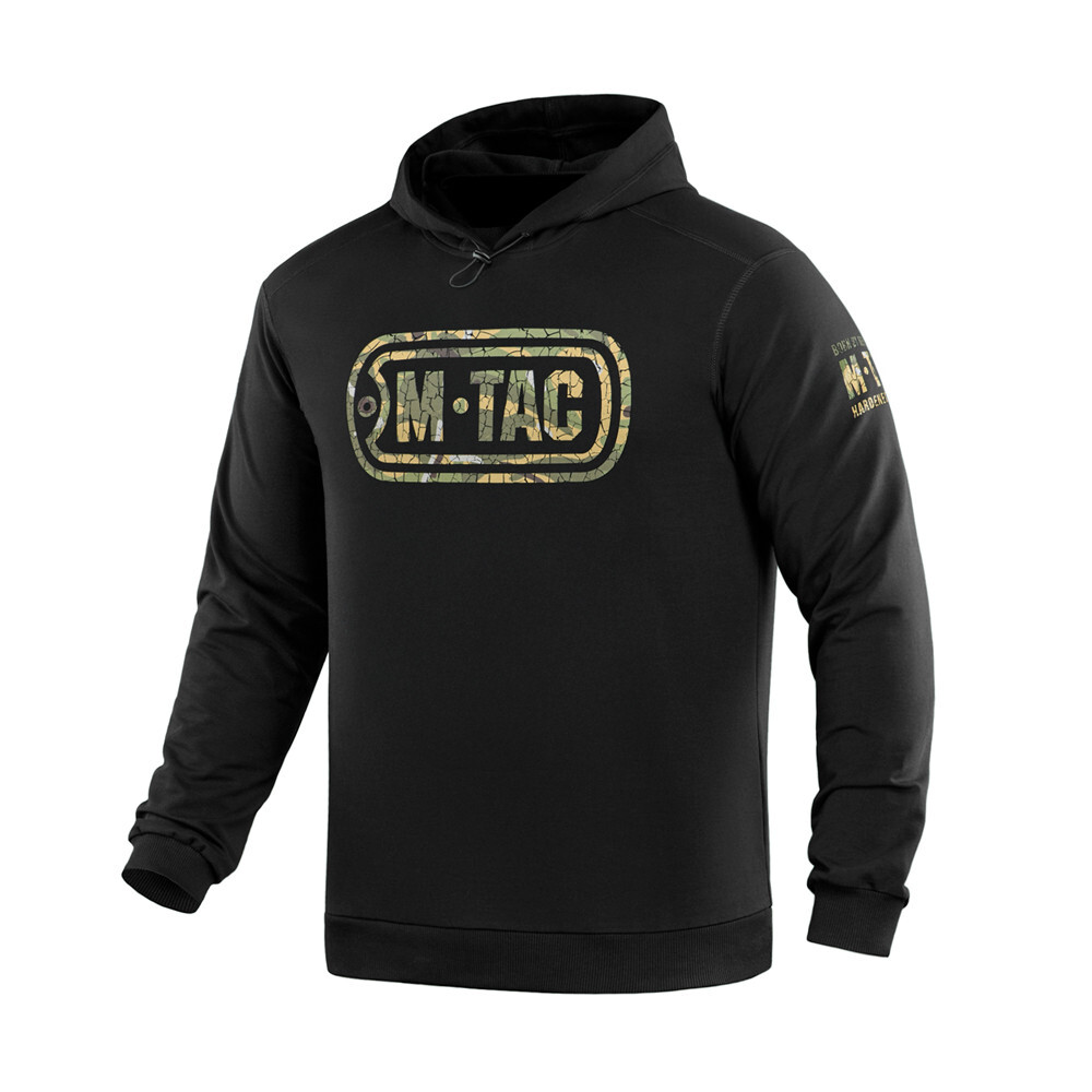 Mikina s kapucí M-Tac Hoodie Logo - černá, S