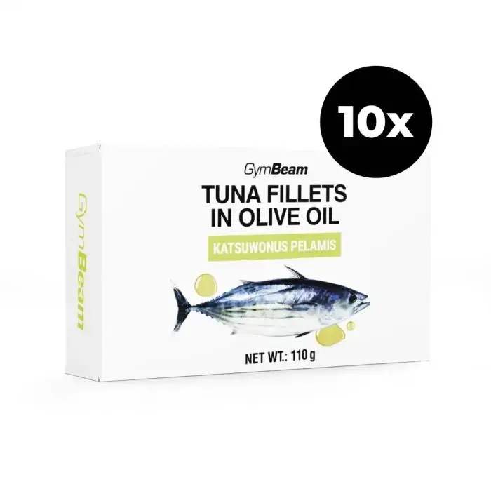 GymBeam Filety z tuňáka v olivovém oleji 10 x 110 g