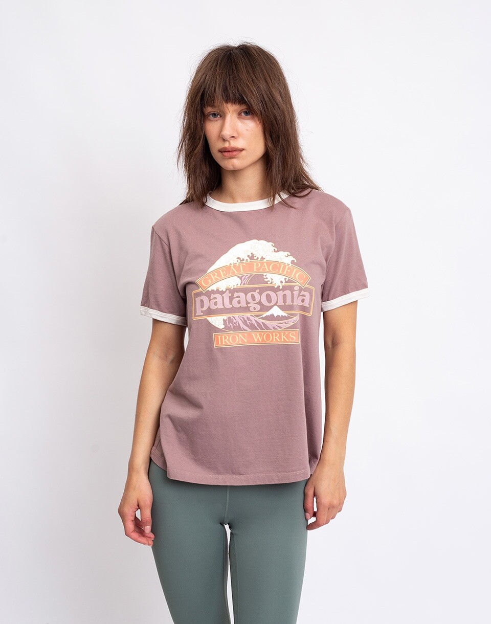 Patagonia W's Great Waves Ringer Tee Moonrise Taupe XS