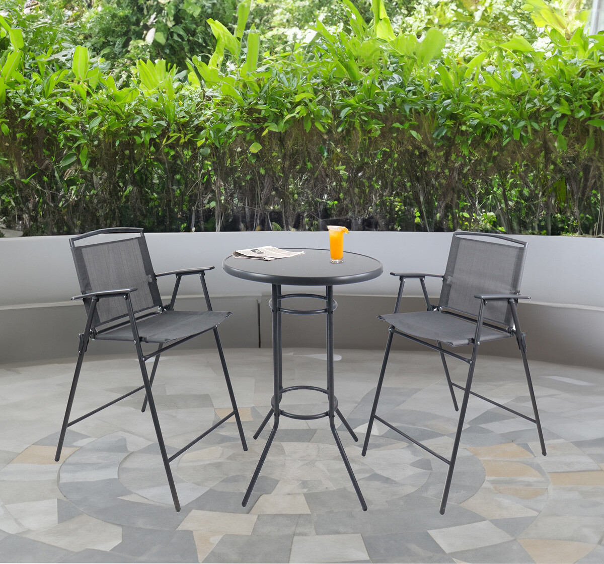 VCM Bistro set Garlos, černý