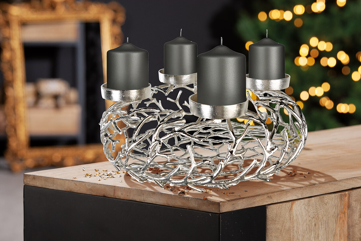 Kulatý adventní svícen Twigs, 20 cm