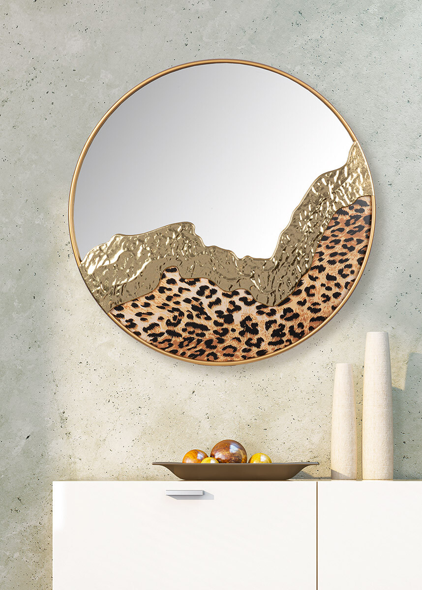 Kulaté zrcadlo Leopard, 60 cm