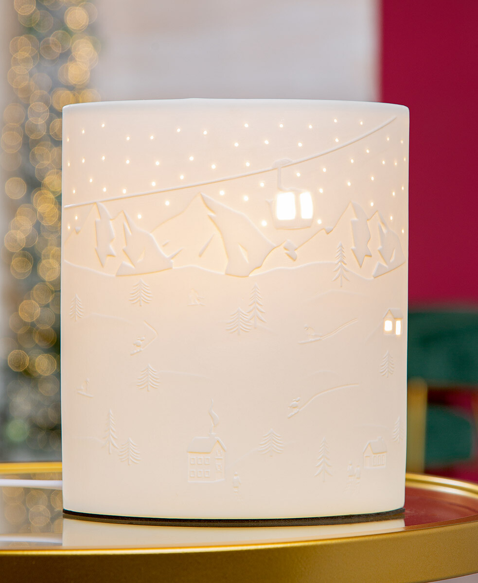 Oválná stolní lampa Schneevergnügen, 20 cm