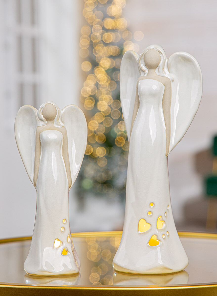 LED dekorace Anděl Serena, 18 cm