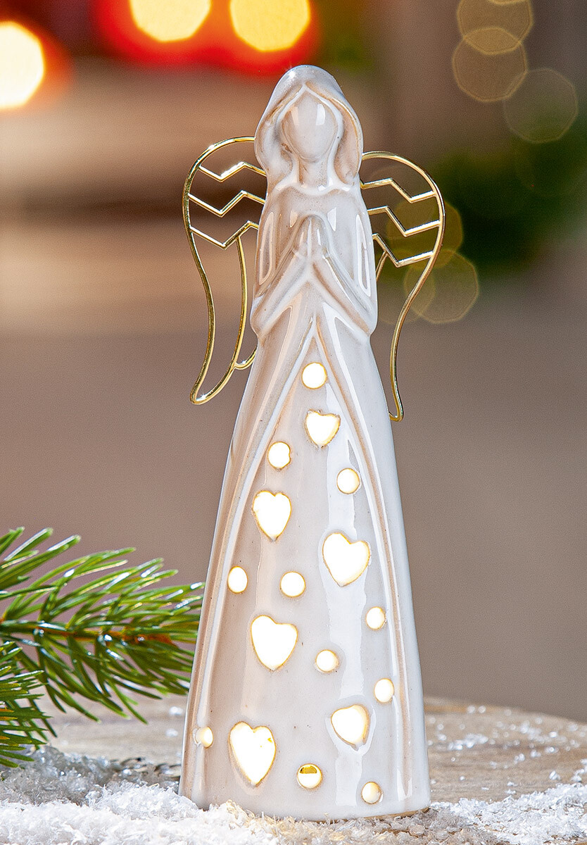 LED anděl Nanto, 18 cm