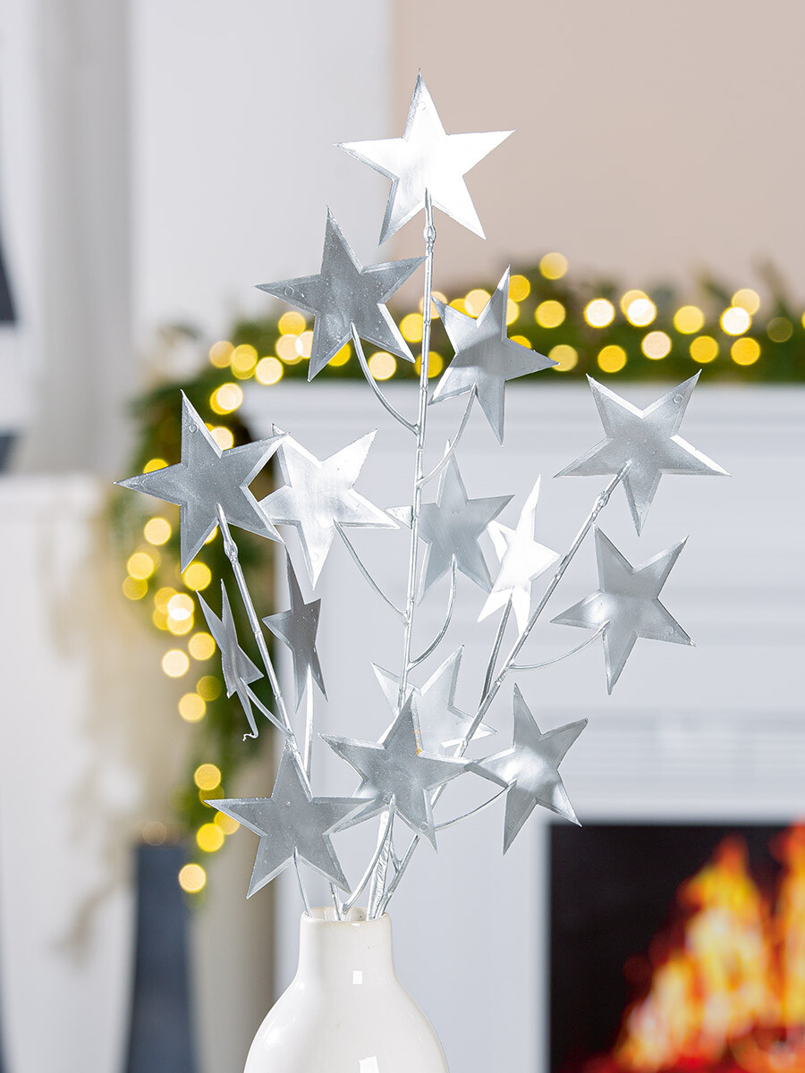 Dekorativní větev Star, 62 cm