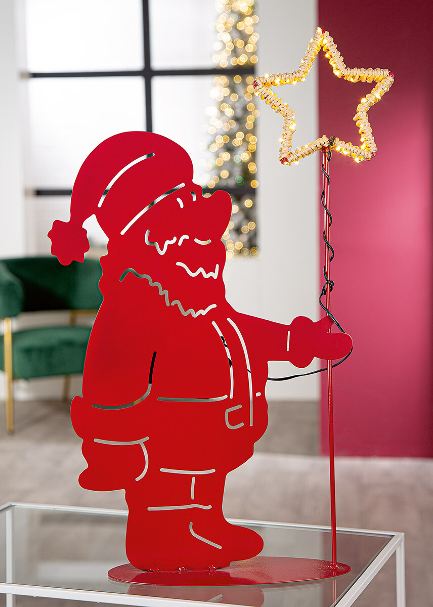 Stojací LED dekorace Santa Jan, 55 cm