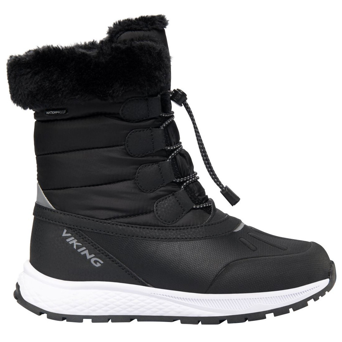Dětské zimní boty Viking Outdoor Footwear Equip Warm WP Zip Black/Granite Velikost bot (EU): 30 / Barva: černá/šedá