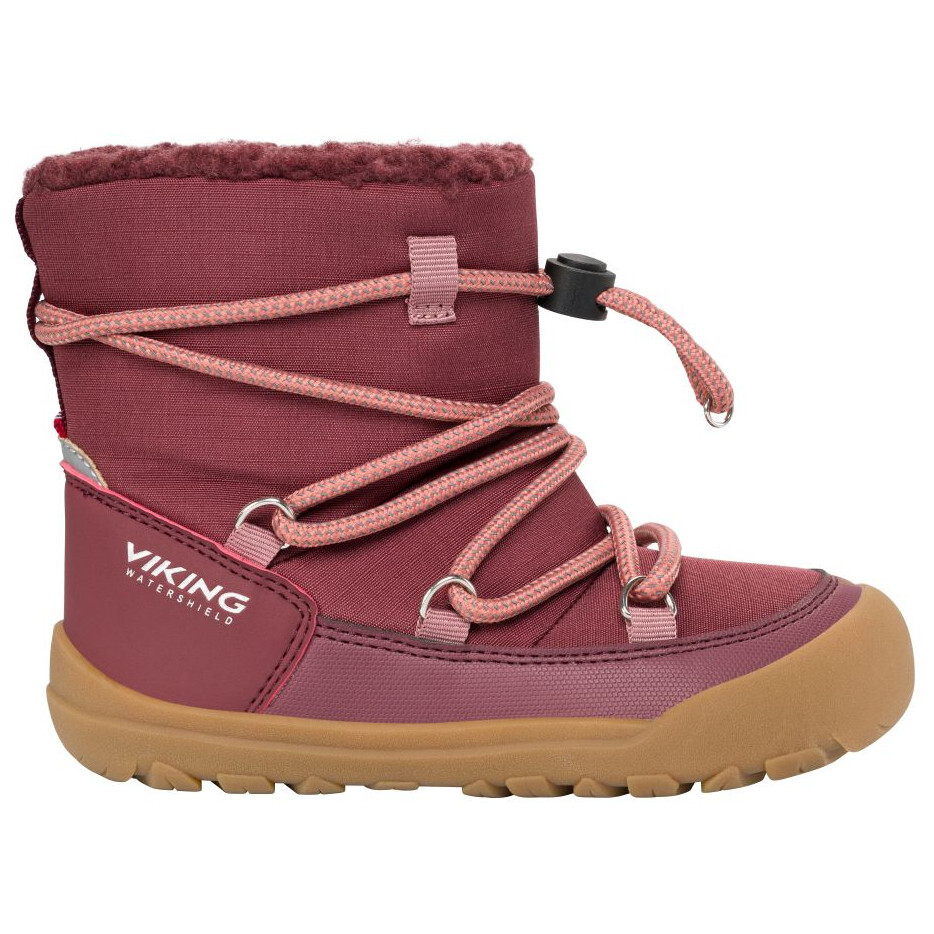 Dětské zimní boty Viking Outdoor Footwear Birch Barefoot Warm WP Pull-on Wine Velikost bot (EU): 30 / Barva: vínová