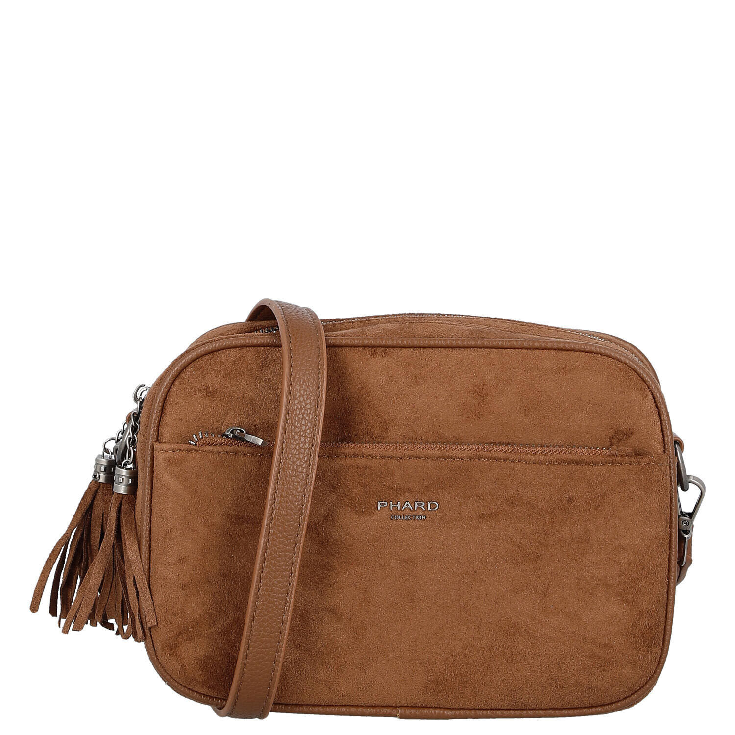 Semišová dámská crossbody kabelka Daniela, hnědá