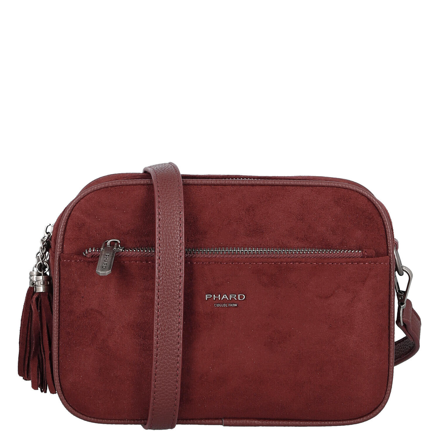 Semišová dámská crossbody kabelka Daniela, červená