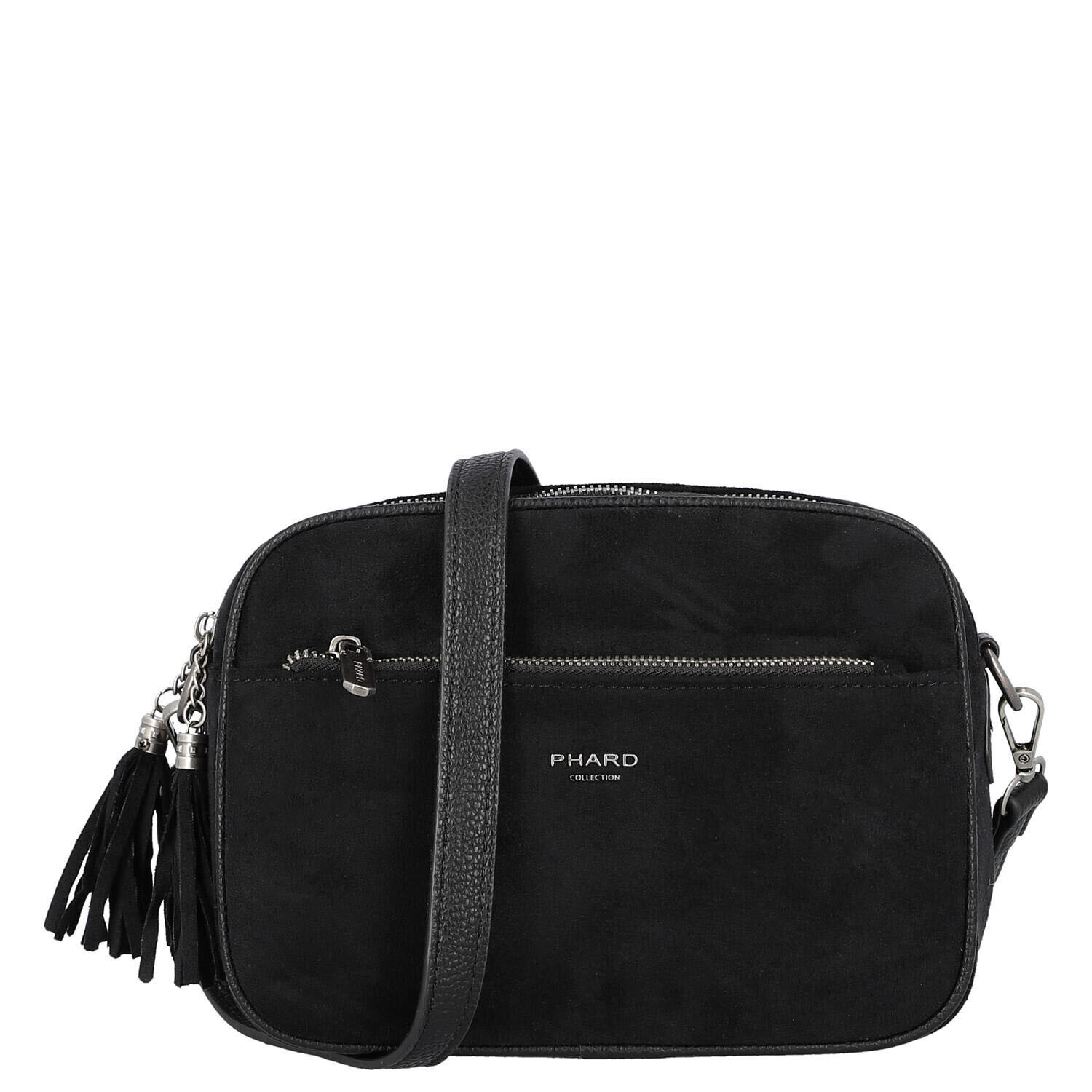 Semišová dámská crossbody kabelka Daniela, černá